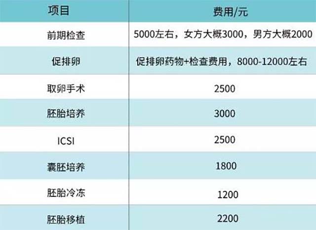 内蒙古人民医院试管费用大概多少